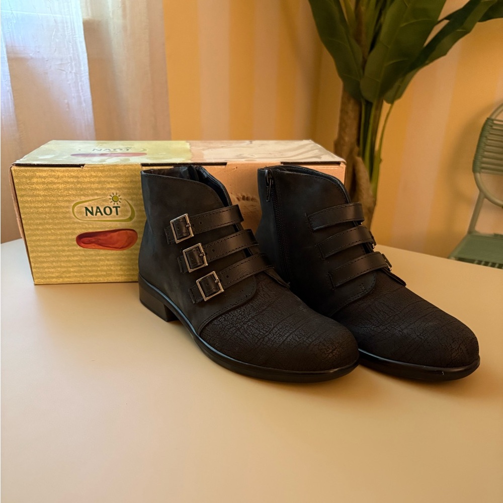Naot - Calima Triple Buckle Black Boots